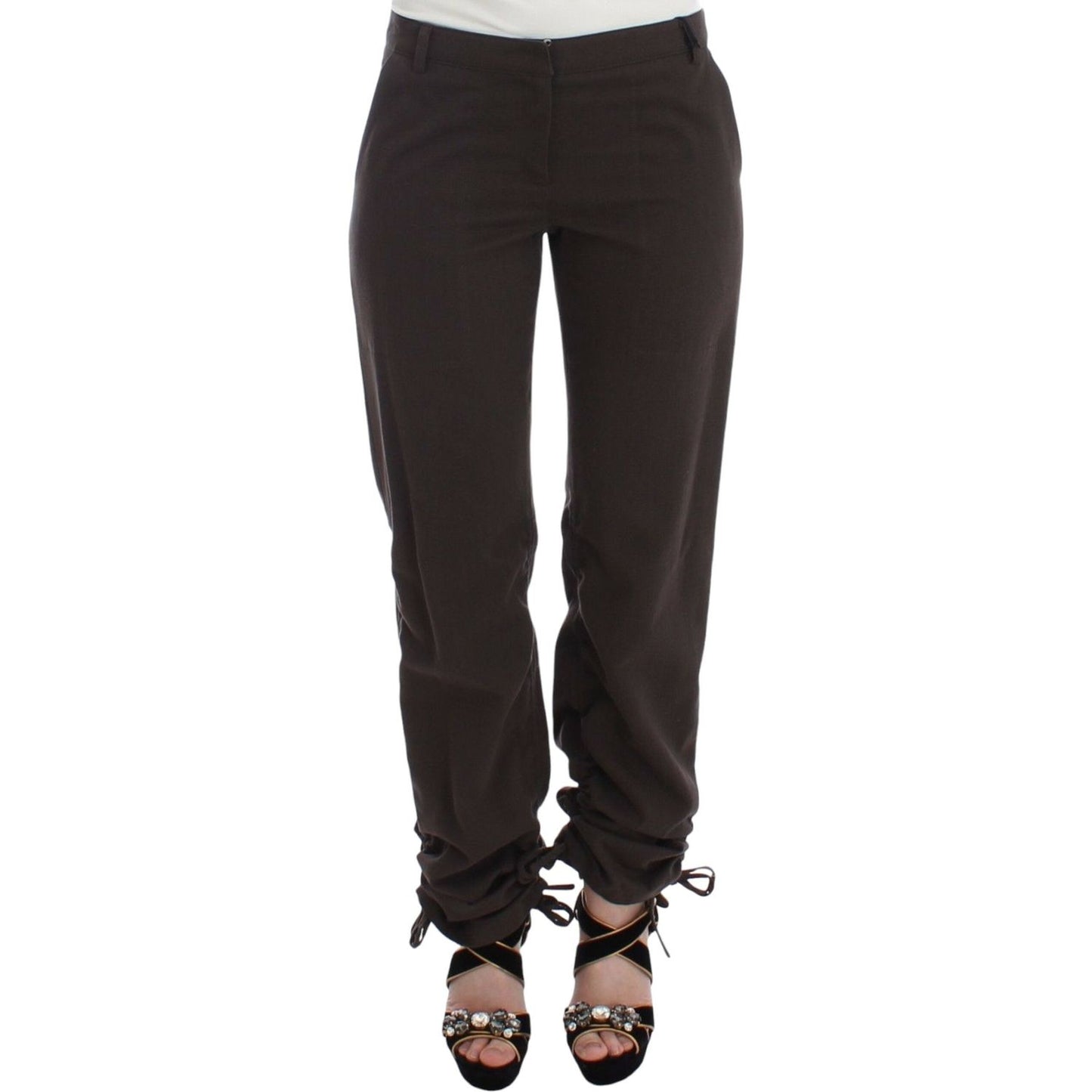 Ermanno Scervino Chic Brown Cotton Dress Pants Ermanno Scervino