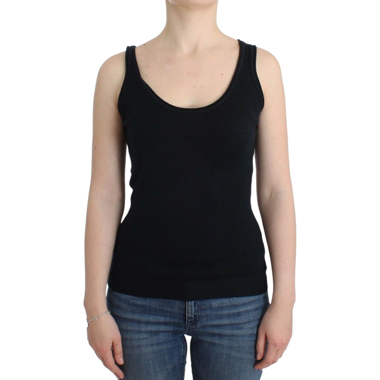 Ermanno Scervino Elegant Black Cashmere Knit Top Ermanno Scervino