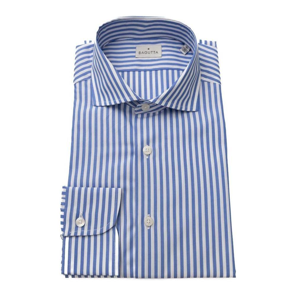 Bagutta Light Blue Cotton Men Shirt Bagutta