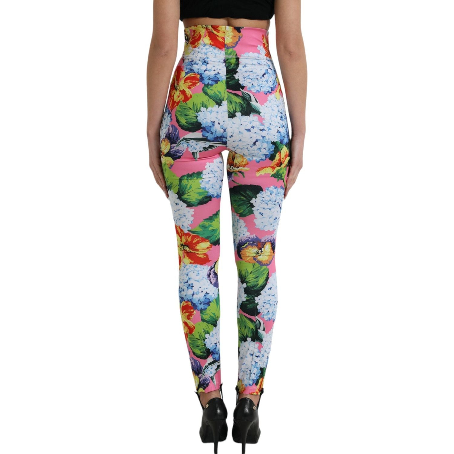 Dolce & Gabbana Multicolor Floral High Waist Leggings Pants