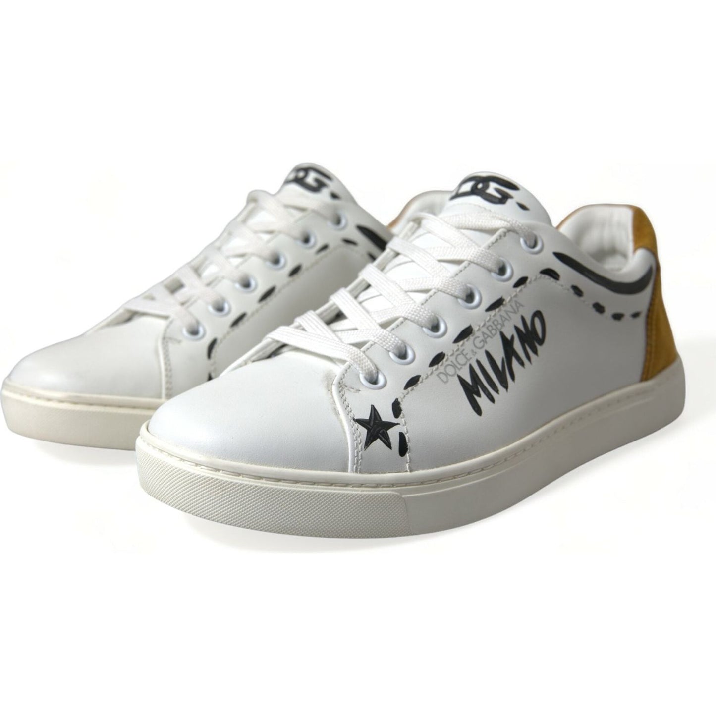 Dolce & Gabbana Sleek White Low Top Leather Sneakers Dolce & Gabbana