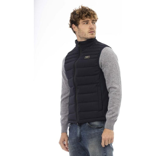 Baldinini Trend Blue Polyester Men Vest Baldinini Trend