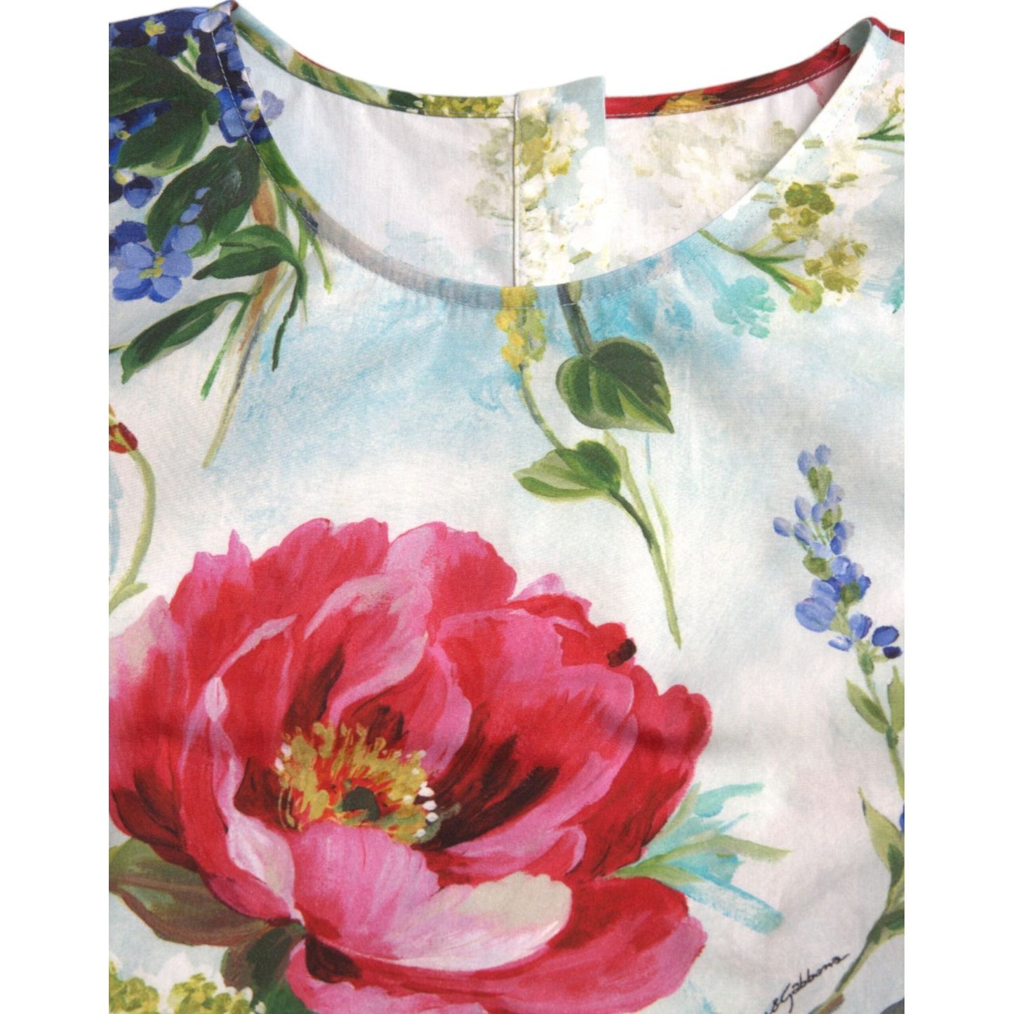 Dolce & Gabbana Chic Floral Round Neck Cotton Top Dolce & Gabbana