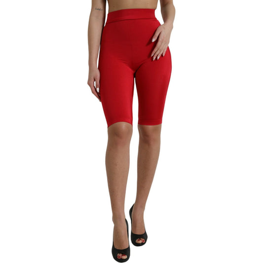 Chic Red High Waist Leggings Pants