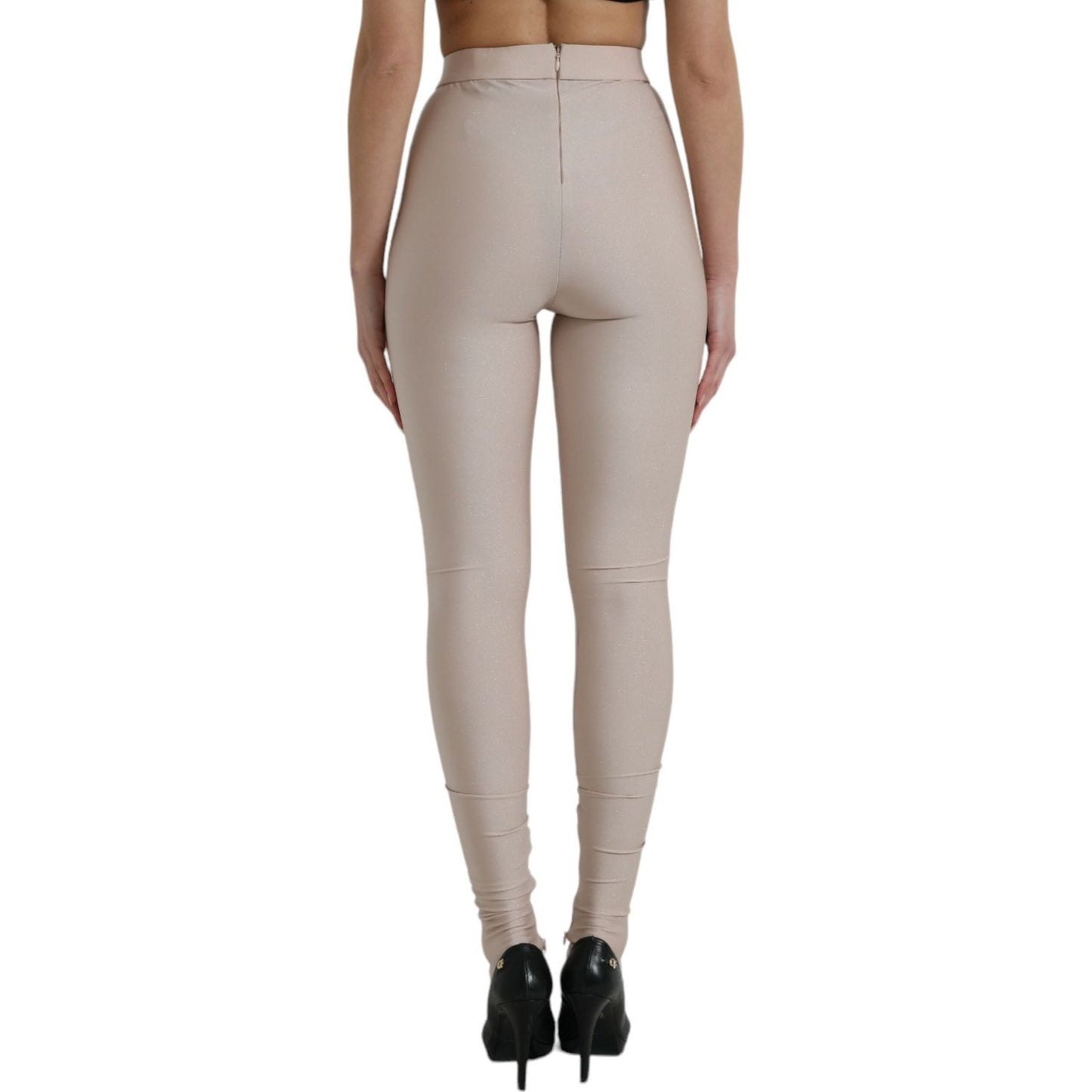 Dolce & Gabbana Chic Beige High Waist Leggings Dolce & Gabbana