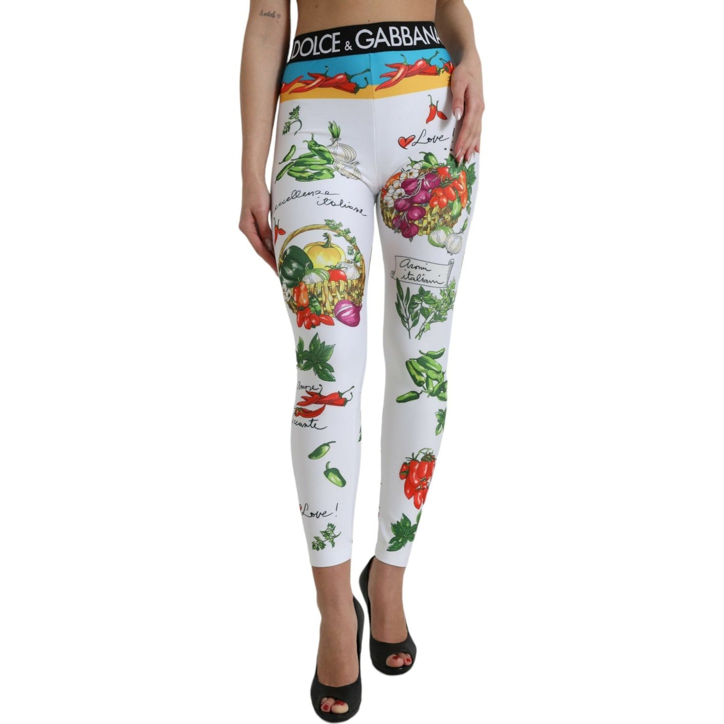 Dolce & Gabbana Elegant High Waist Printed Leggings Dolce & Gabbana