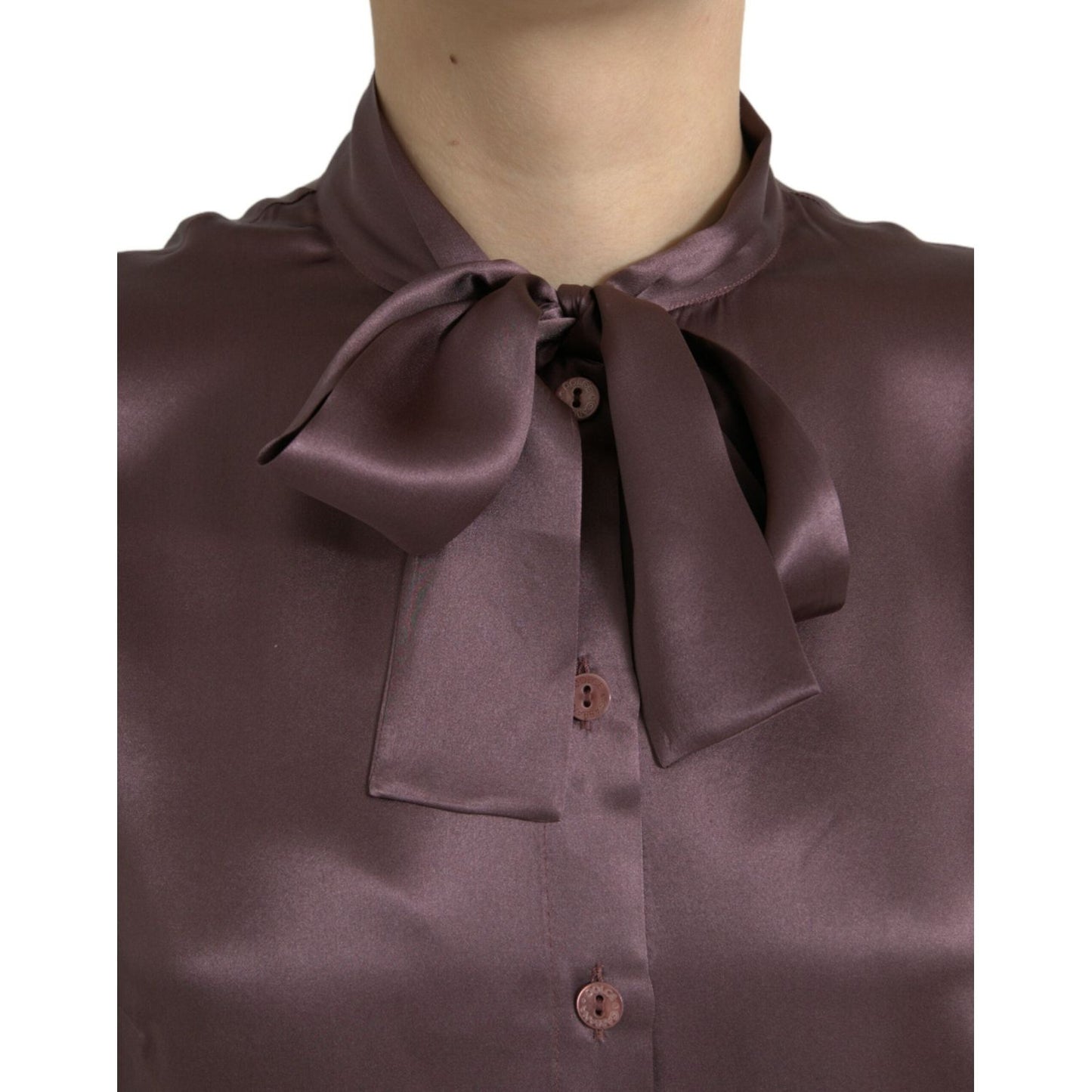 Dolce & Gabbana Elegant Silk Ascot Collar Blouse Dolce & Gabbana