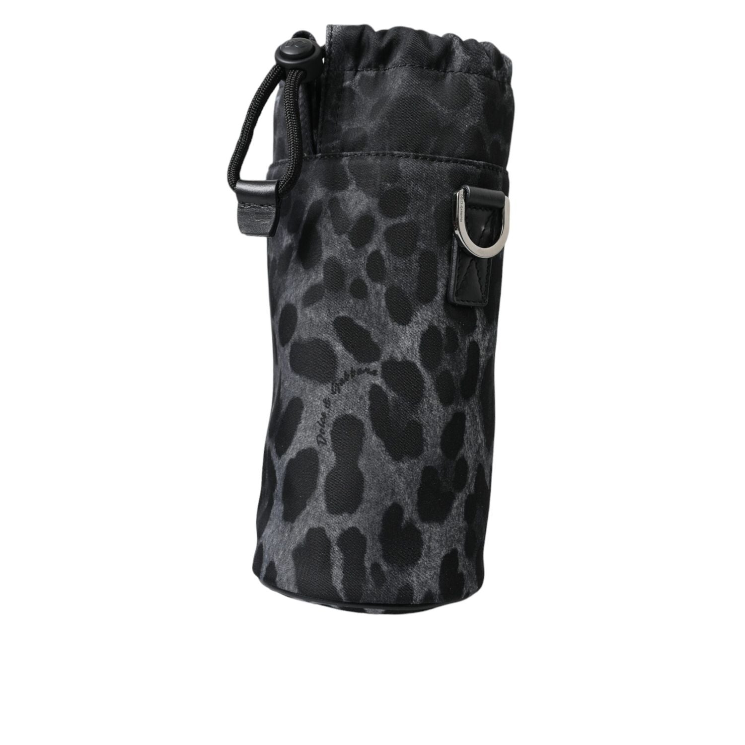 Dolce & Gabbana Black Leopard Round Slim Tote Bottle Cage Bag