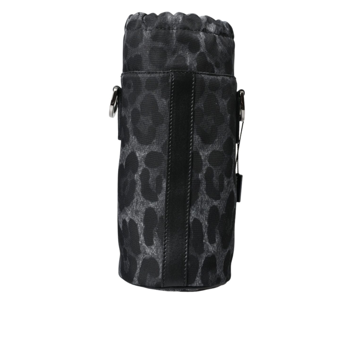 Dolce & Gabbana Black Leopard Round Slim Tote Bottle Cage Bag