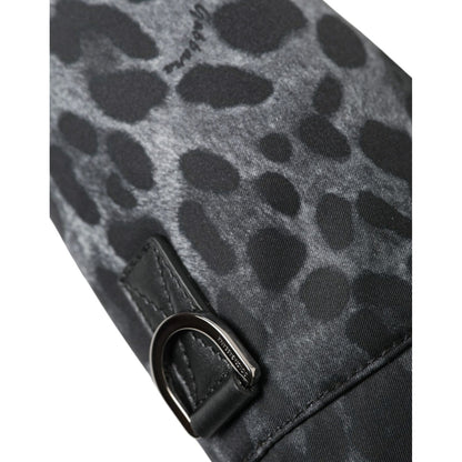 Dolce & Gabbana Black Leopard Round Slim Tote Bottle Cage Bag