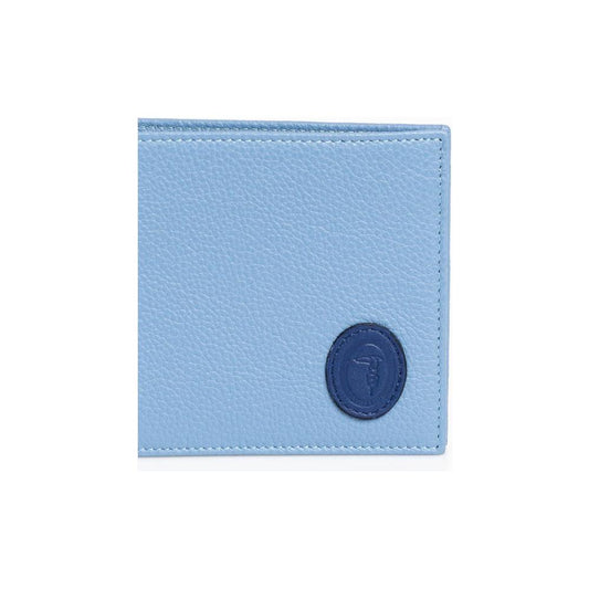 Trussardi Light Blue Leather Men Wallet Trussardi