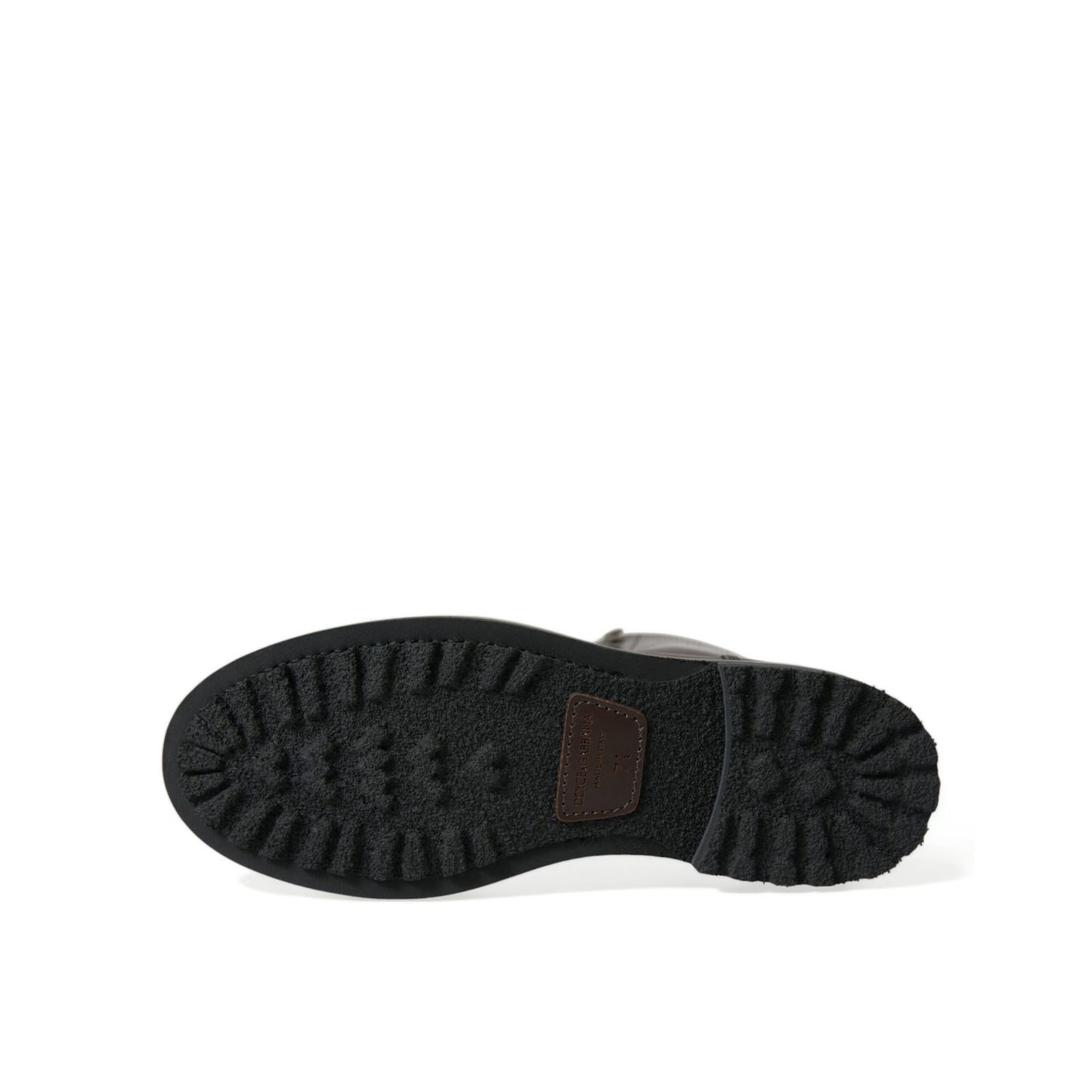 Dolce & Gabbana Black Leather Military Combat Boots Shoes