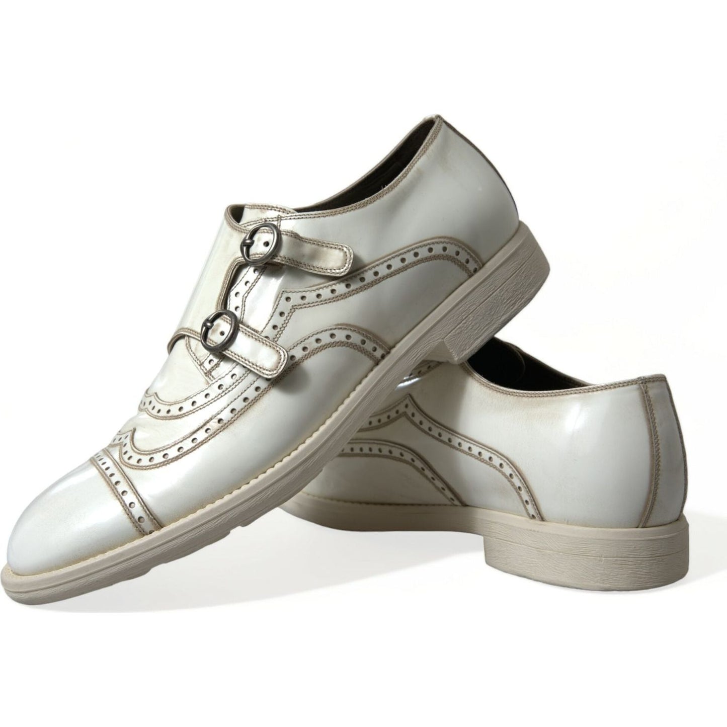 Dolce & Gabbana Elegant White Leather Derby Dress Shoes Dolce & Gabbana