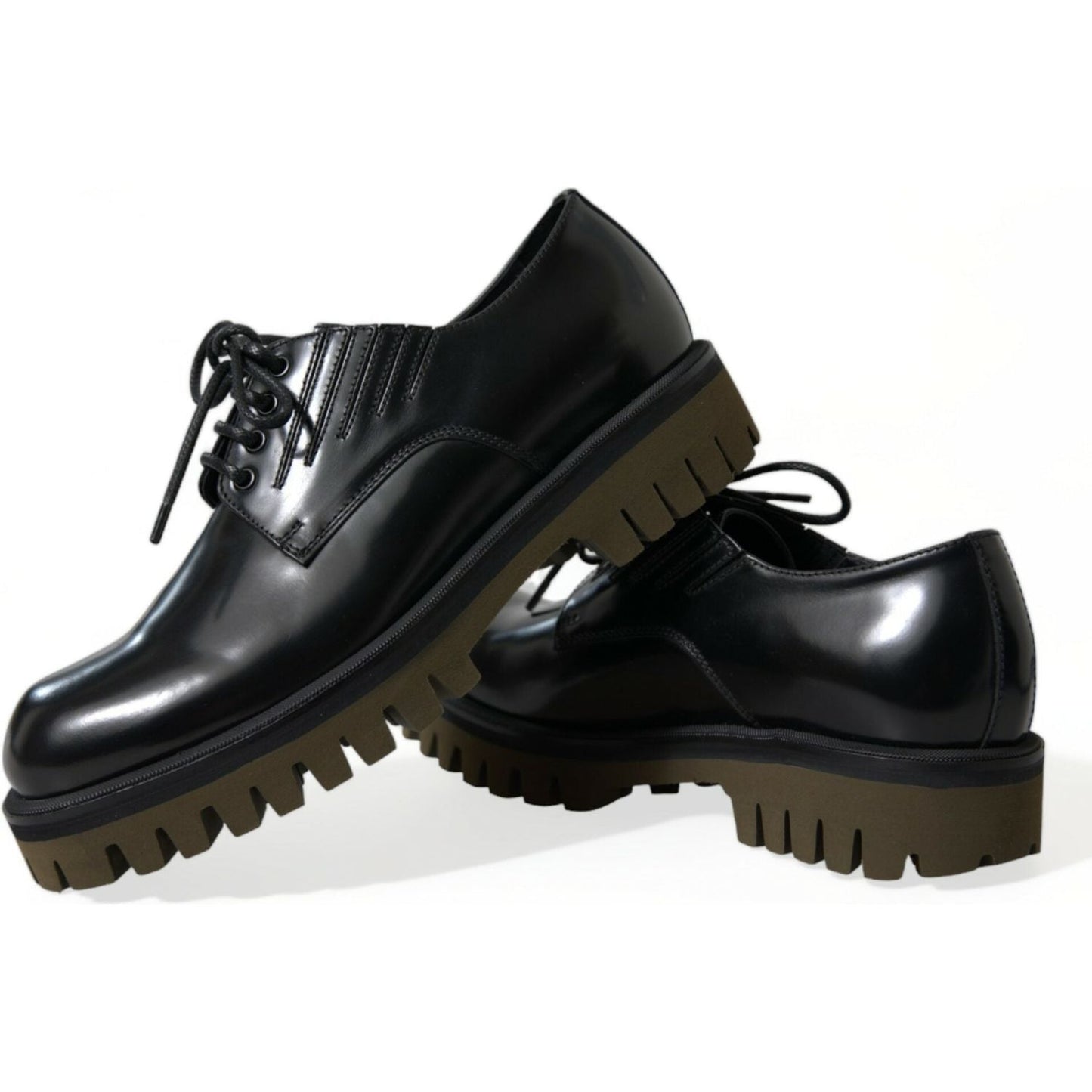 Dolce & Gabbana Elegant Black Leather Derby Dress Shoes Dolce & Gabbana