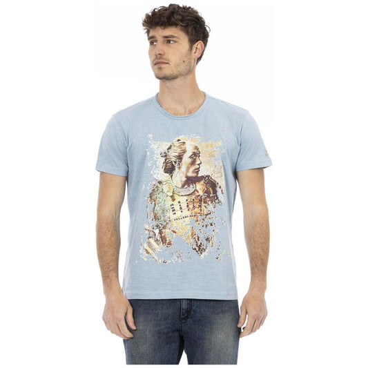 Trussardi Action Light Blue Cotton Men T-Shirt Trussardi Action