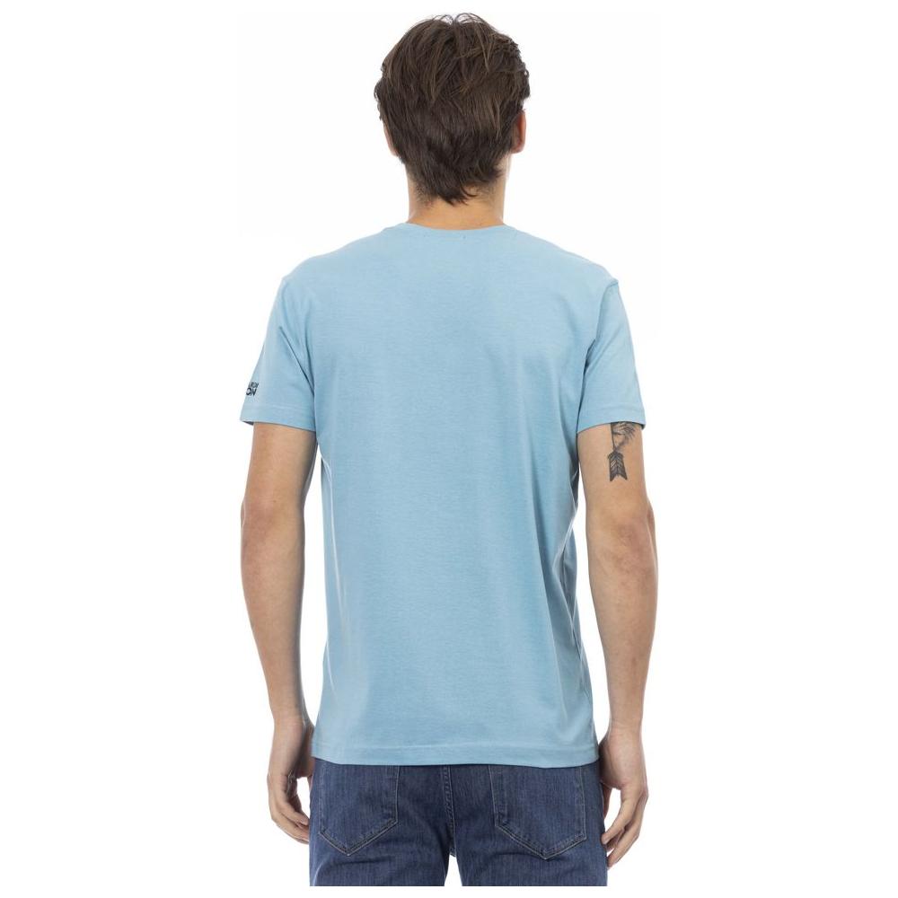 Trussardi Action Light Blue Cotton Men T-Shirt Trussardi Action