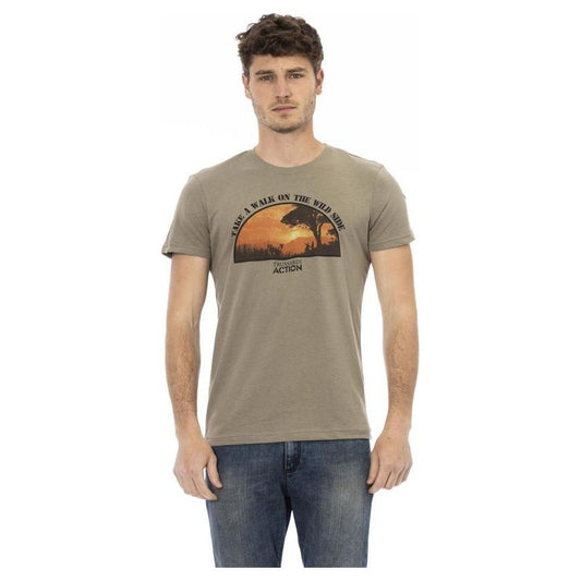 Trussardi Action Green Cotton Men T-Shirt Trussardi Action