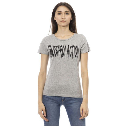 Trussardi Action Gray Cotton Women T-Shirt