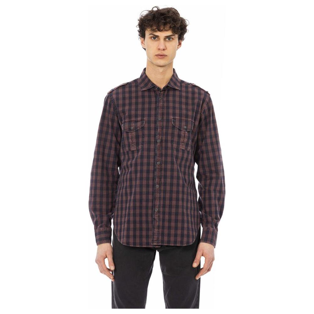 Jacob Cohen Burgundy Cotton Men Shirt Jacob Cohen