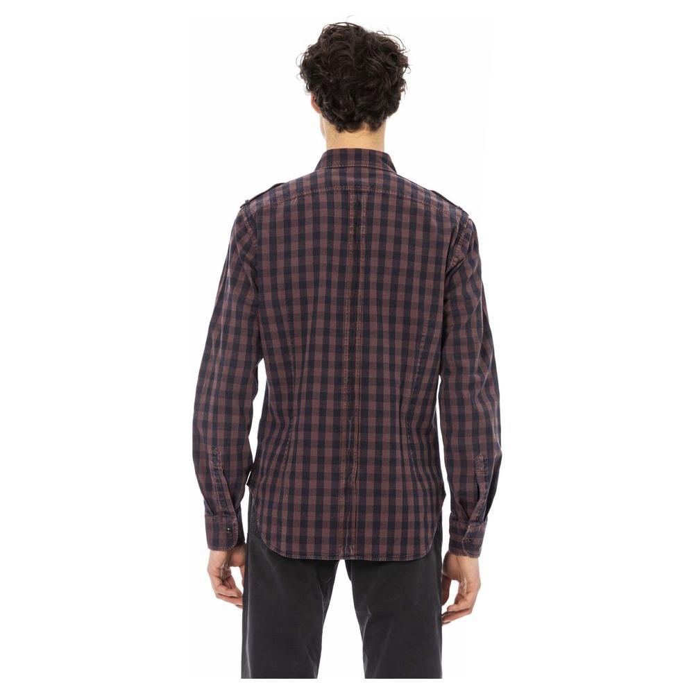 Jacob Cohen Burgundy Cotton Men Shirt Jacob Cohen