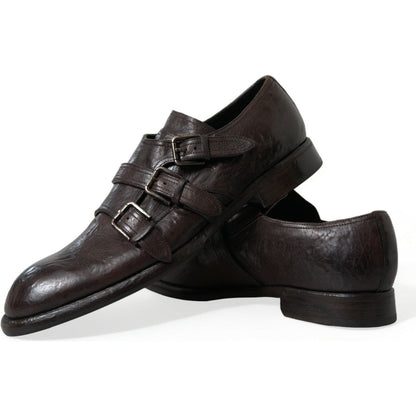 Dolce & Gabbana Brown Leather Strap Formal Dress Shoes