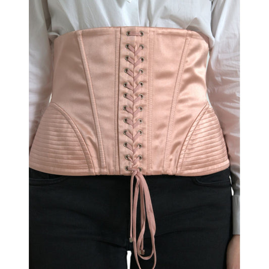 Elegant Pink Lace-Up Corset Belt Dolce & Gabbana