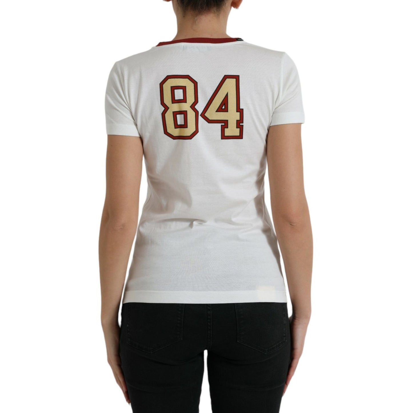 Dolce & Gabbana White Bring Me To The Moon T-shirt Top