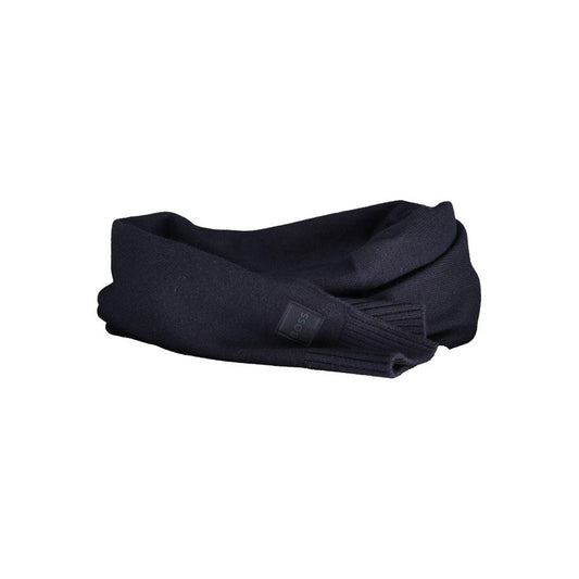 Hugo Boss Blue Wool Mens Scarf Hugo Boss