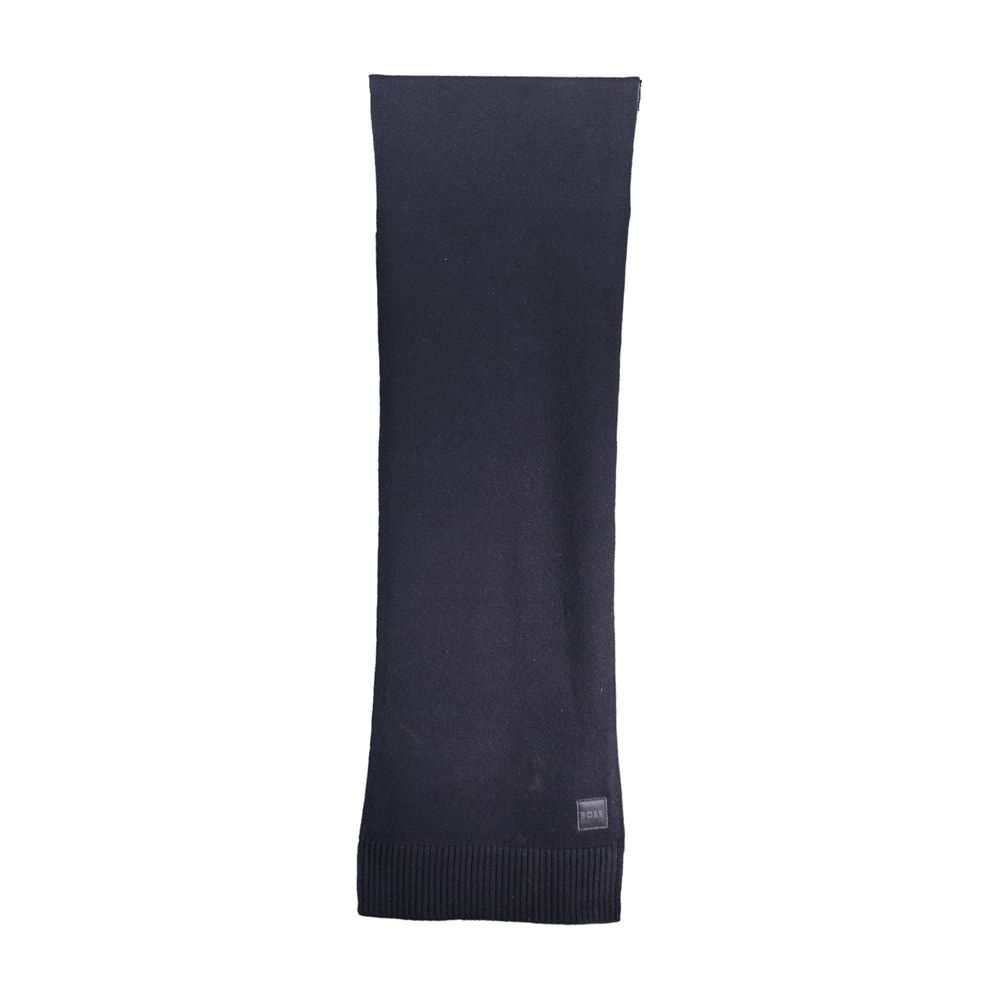 Hugo Boss Blue Wool Mens Scarf Hugo Boss