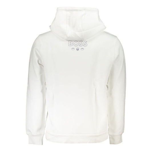 Hugo Boss White Cotton Men Sweater Hugo Boss