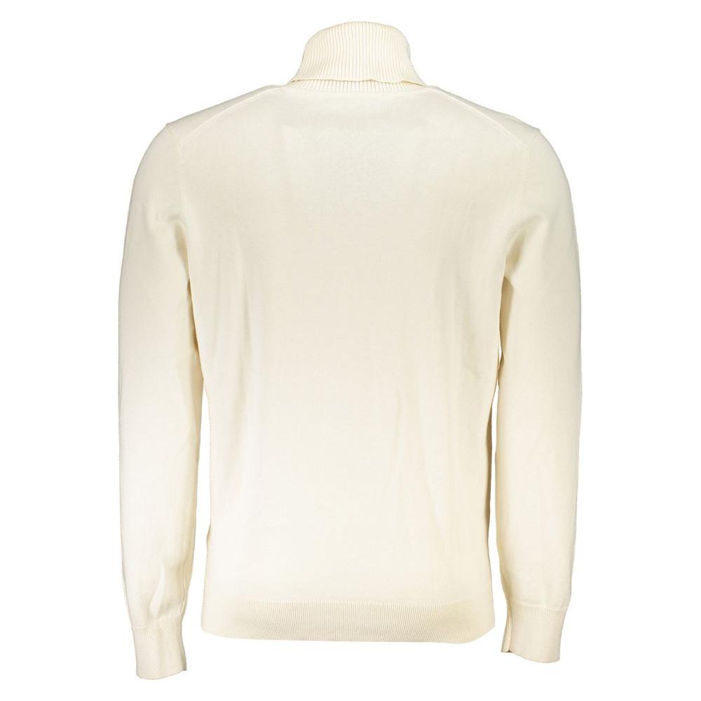 Hugo Boss White Cotton Men Sweater Hugo Boss