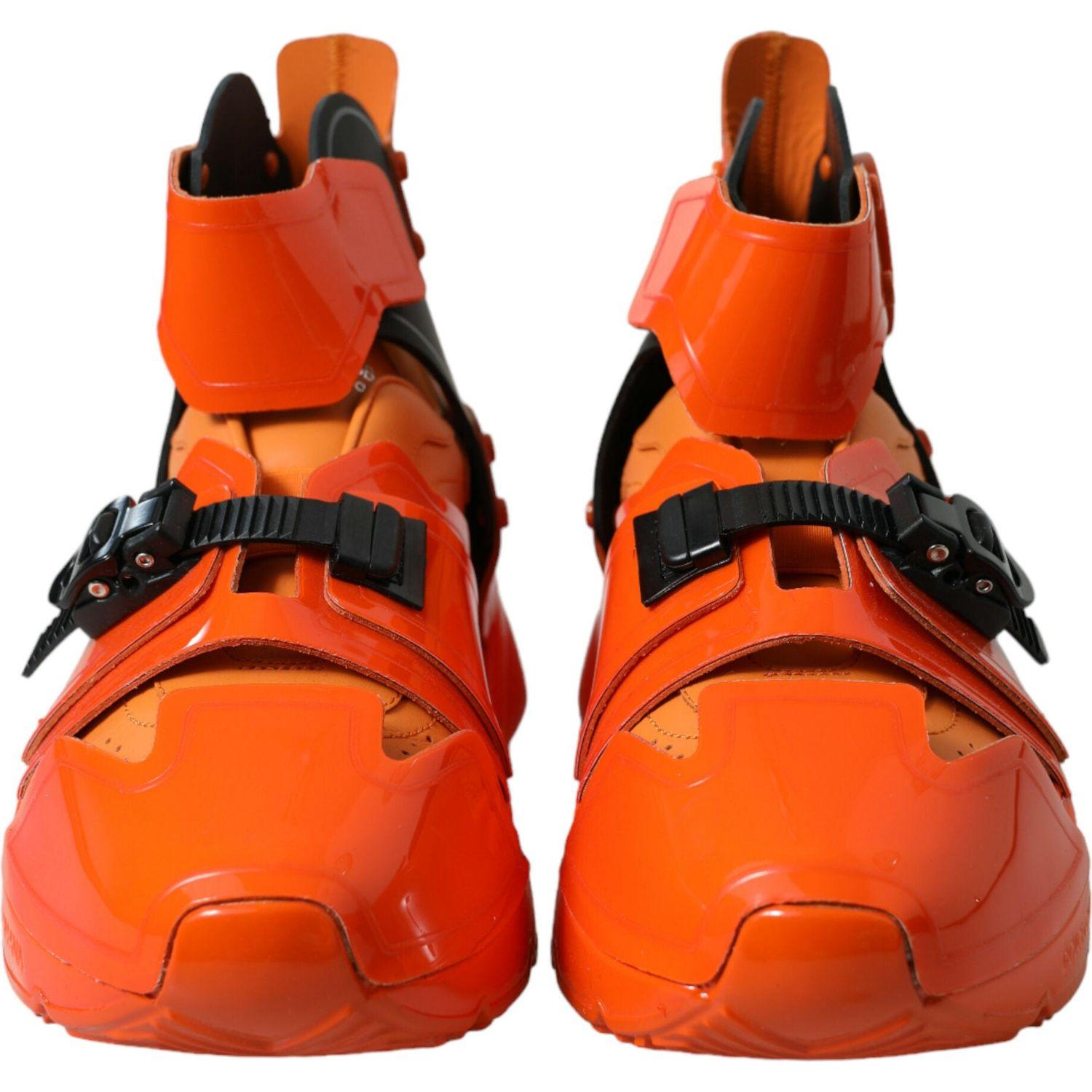 Dolce & Gabbana Orange Multi Panel Chunky High Top Sneakers Shoes