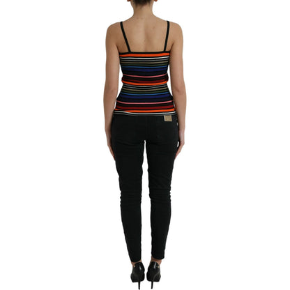 Dolce & Gabbana Multicolor Stripes Spaghetti Strap Tank Top