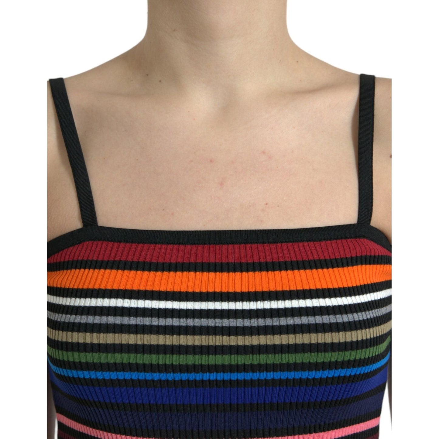 Dolce & Gabbana Multicolor Stripes Spaghetti Strap Tank Top