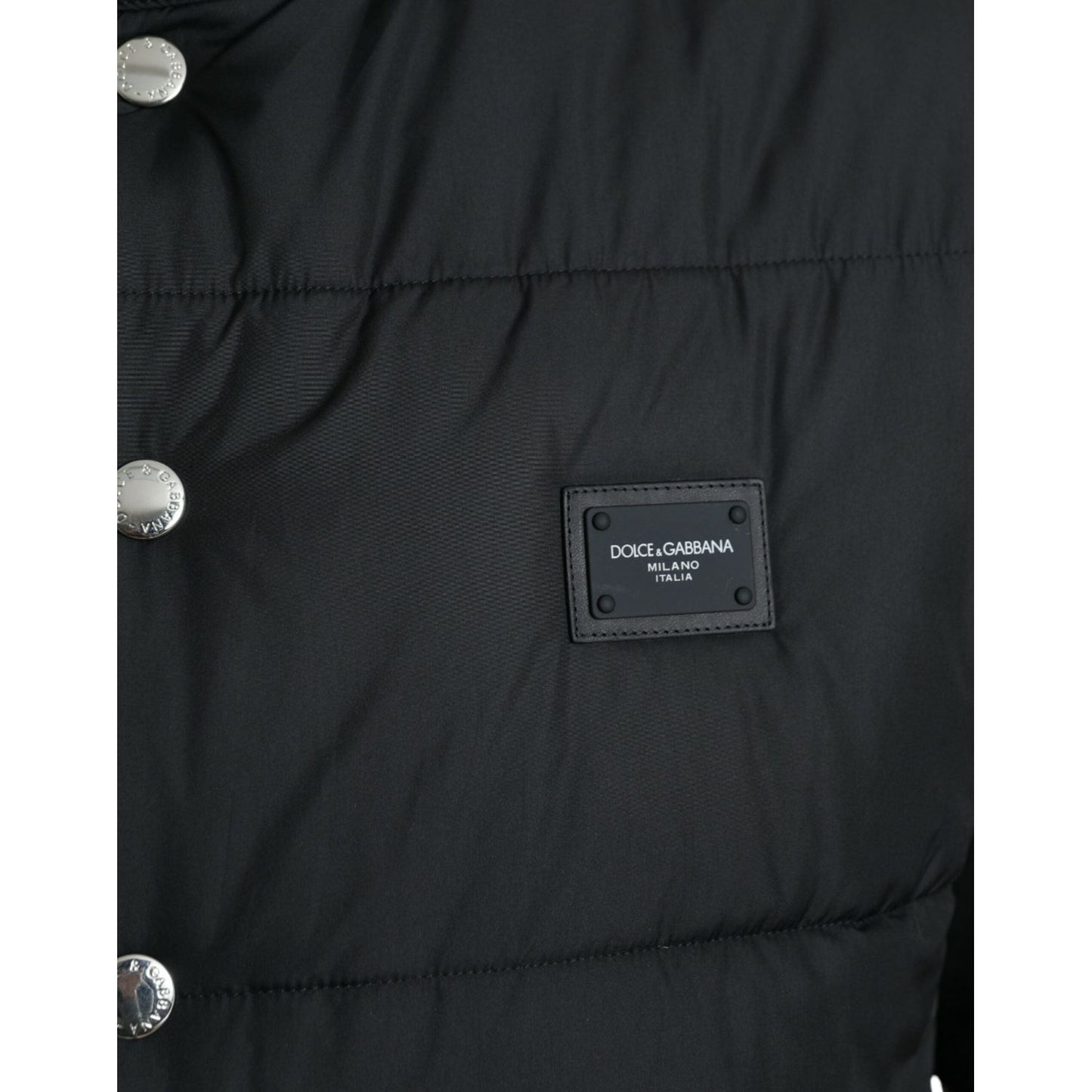 Dolce & Gabbana Sleek Black High-Neck Vest Jacket Dolce & Gabbana