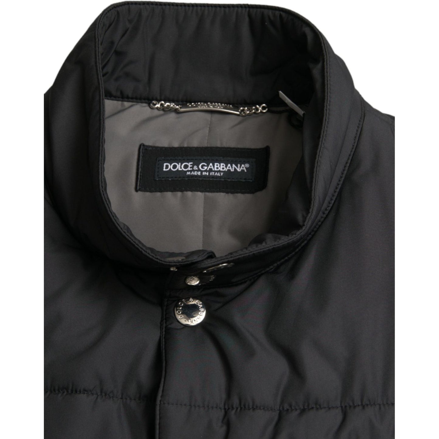 Dolce & Gabbana Sleek Black High-Neck Vest Jacket Dolce & Gabbana