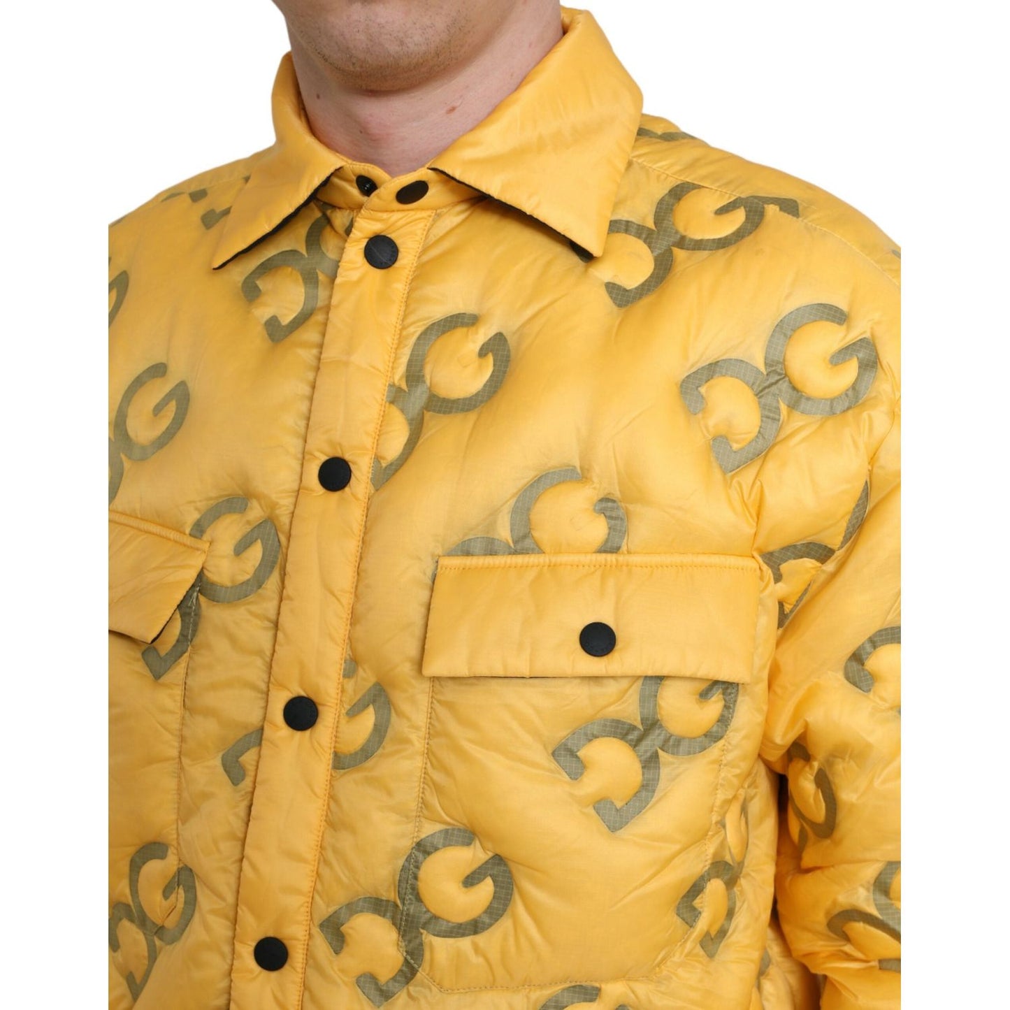 Dolce & Gabbana Elegant Yellow Padded Blouson Jacket Dolce & Gabbana