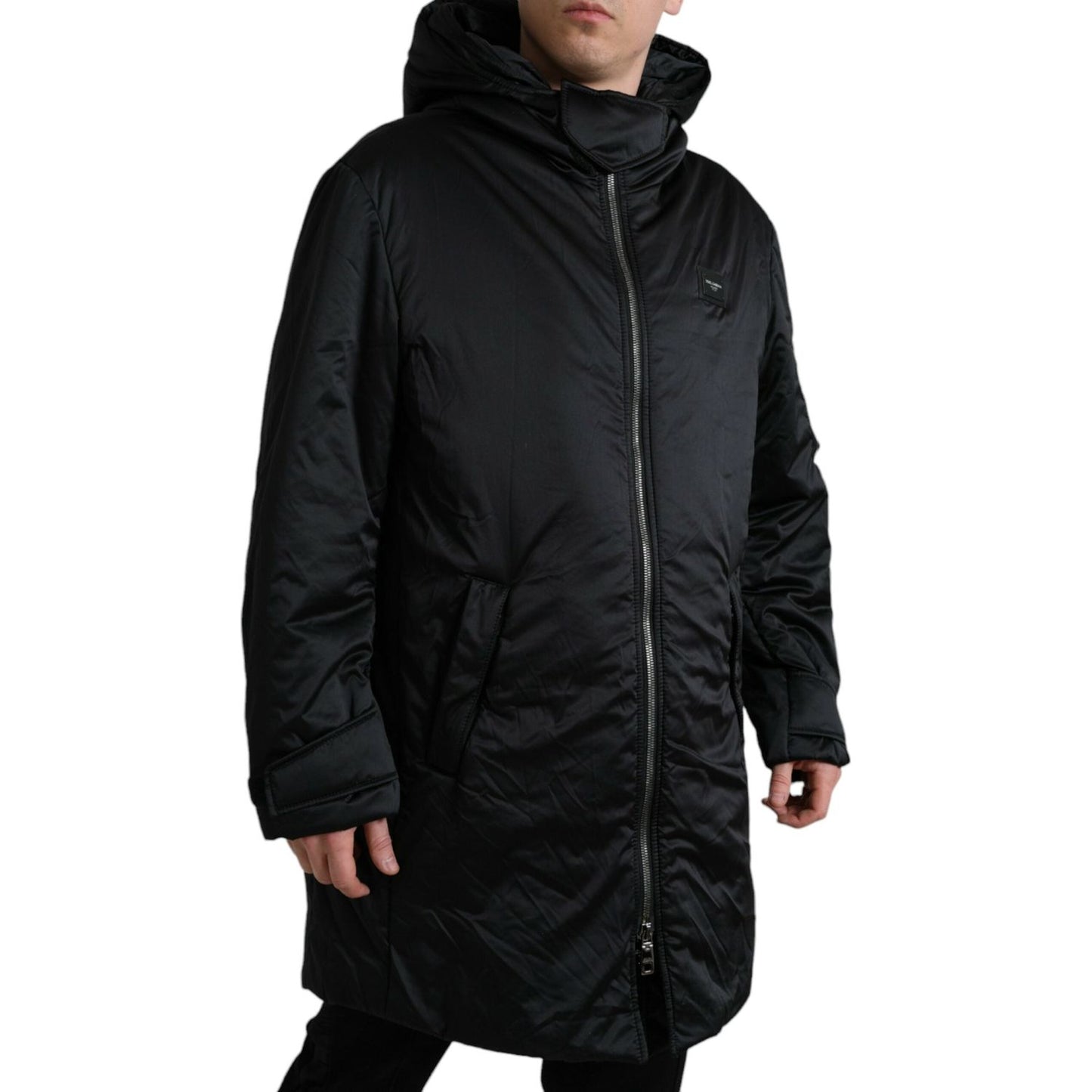 Dolce & Gabbana Elegant Black Hooded Parka Jacket Dolce & Gabbana