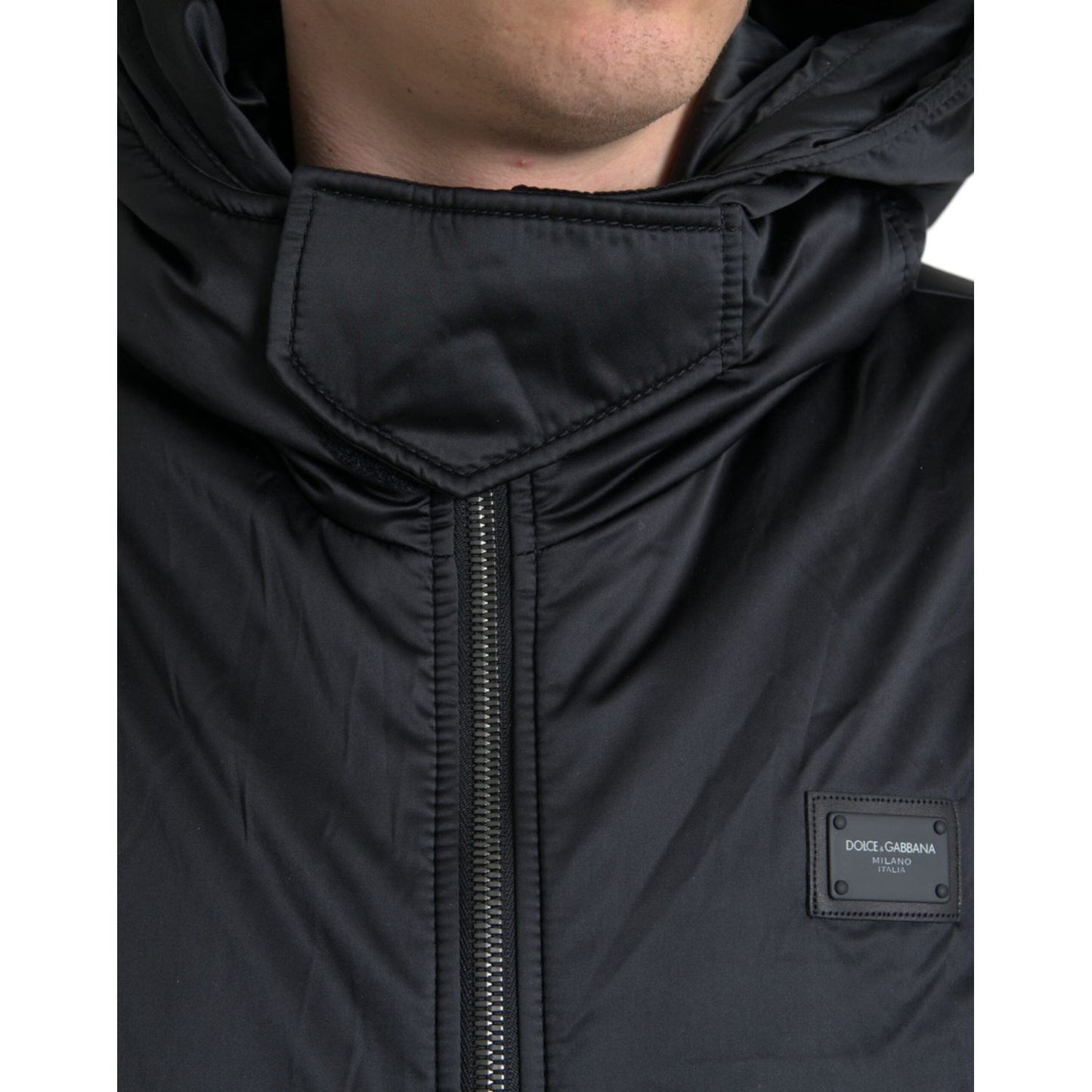 Dolce & Gabbana Elegant Black Hooded Parka Jacket Dolce & Gabbana