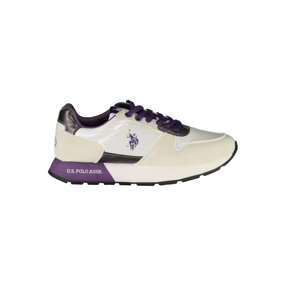 U.S. POLO ASSN. Chic White Lace-Up Sneakers with Sporty Elegance U.S. POLO ASSN.