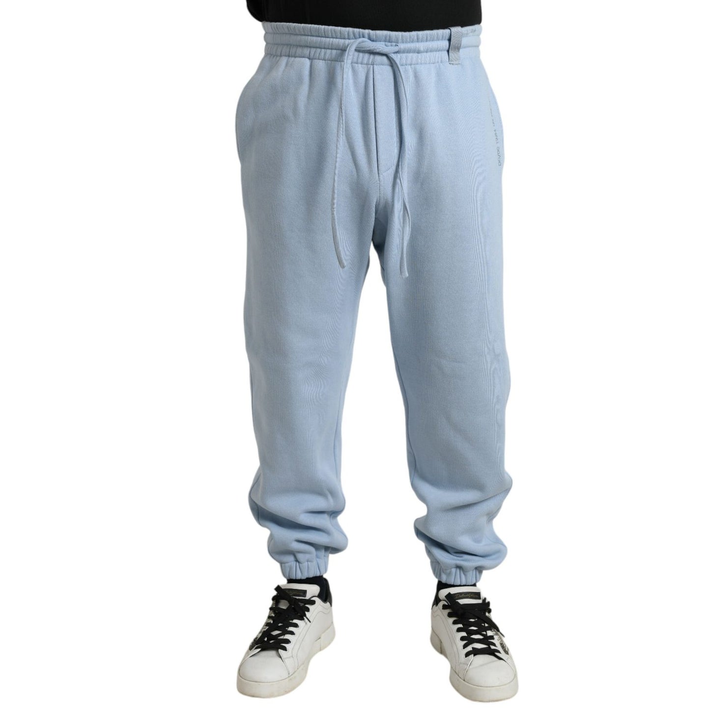 Dolce & Gabbana Light Blue Cotton Sweatpants Men Jogger Pants