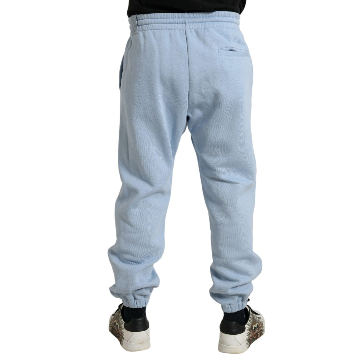 Dolce & Gabbana Light Blue Cotton Sweatpants Men Jogger Pants
