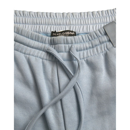 Dolce & Gabbana Light Blue Cotton Sweatpants Men Jogger Pants