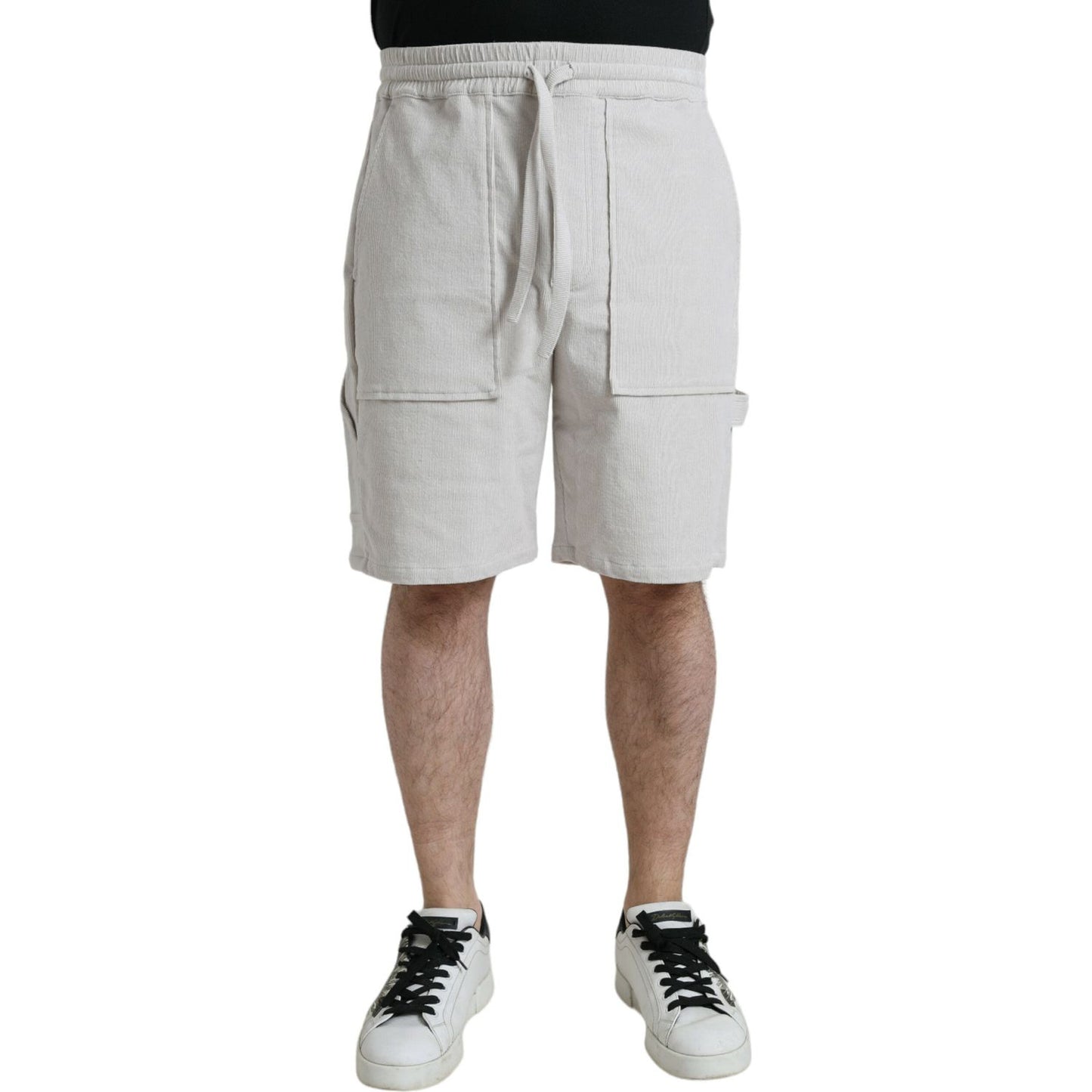 Dolce & Gabbana Beige Cotton Corduroy Men's Bermuda Shorts Dolce & Gabbana