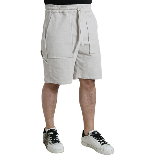 Dolce & Gabbana Beige Cotton Corduroy Men's Bermuda Shorts Dolce & Gabbana