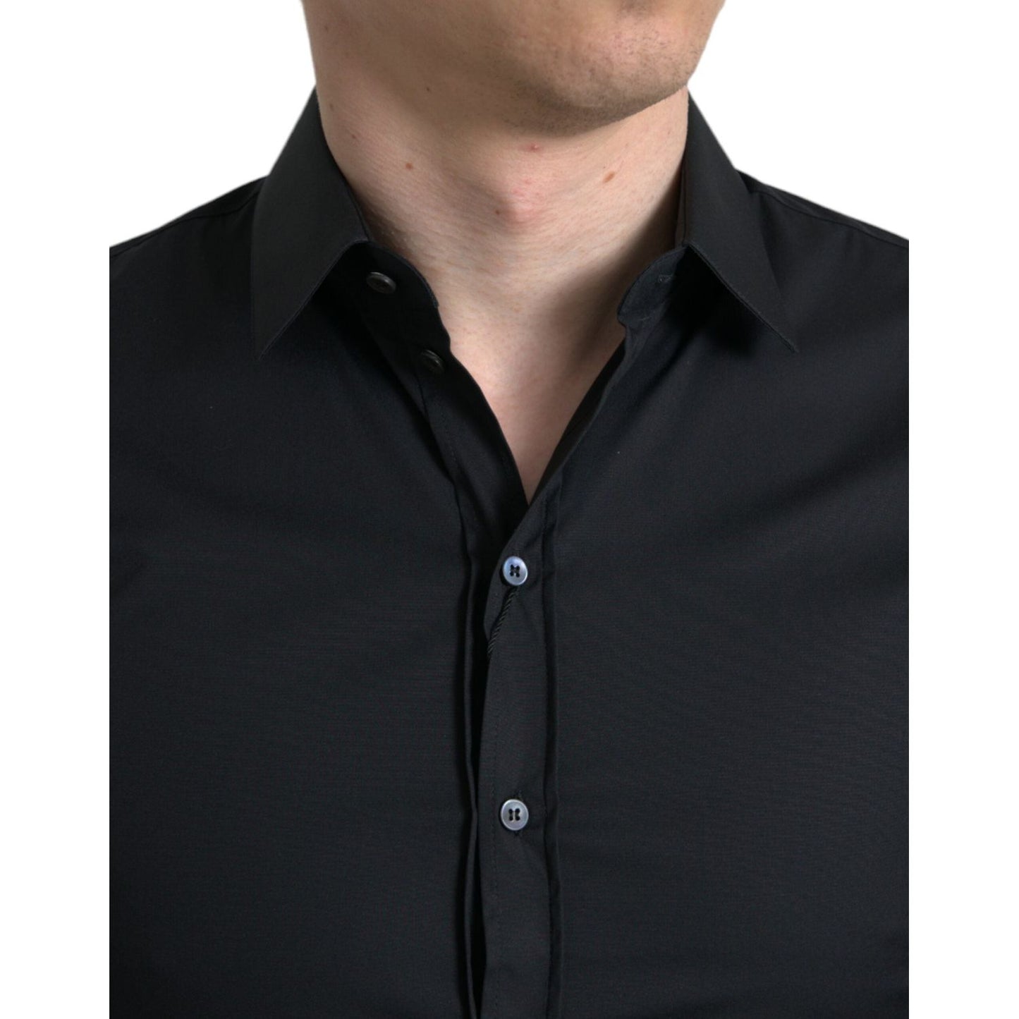 Dolce & Gabbana Elegant Black Slim Fit Italian Dress Shirt Dolce & Gabbana