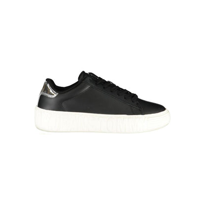 Tommy Hilfiger Black Leather Women Sneaker Tommy Hilfiger