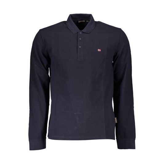 Napapijri Blue Cotton Men Polo Shirt Napapijri