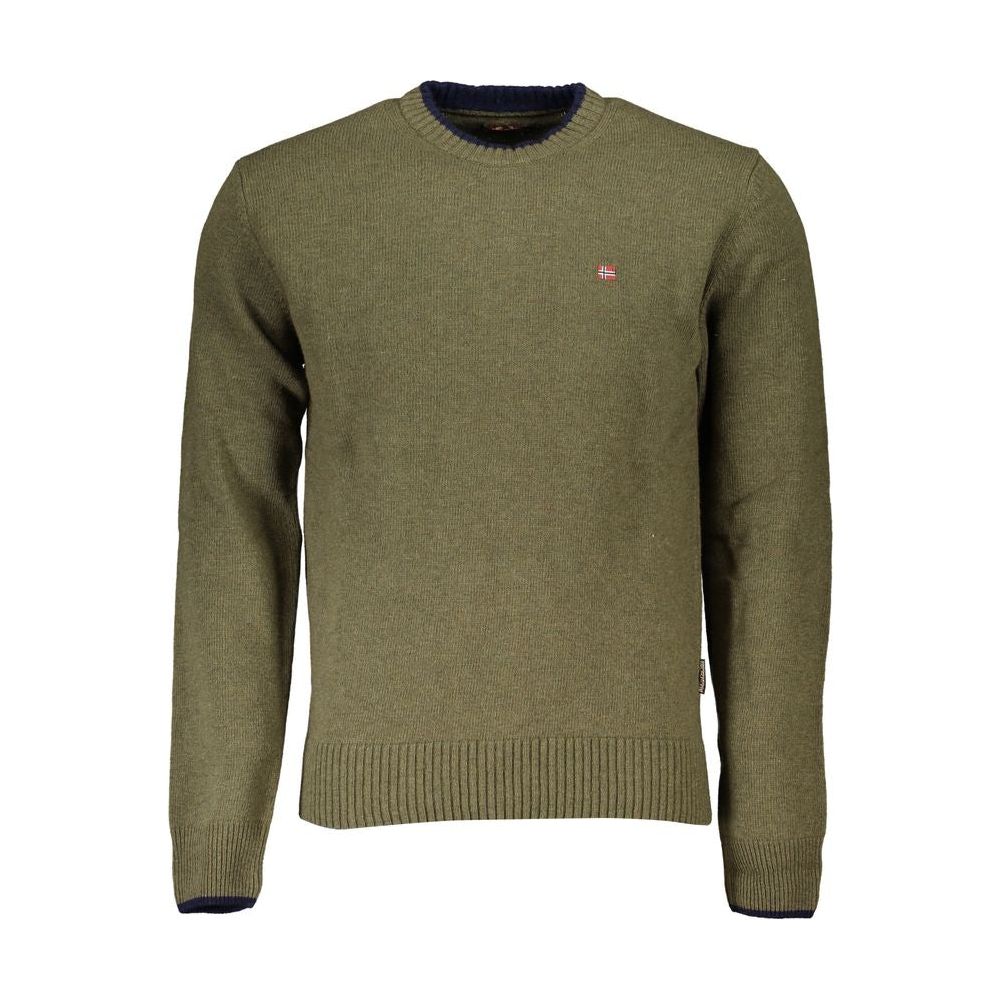 Napapijri Green Fabric Men Sweater Napapijri