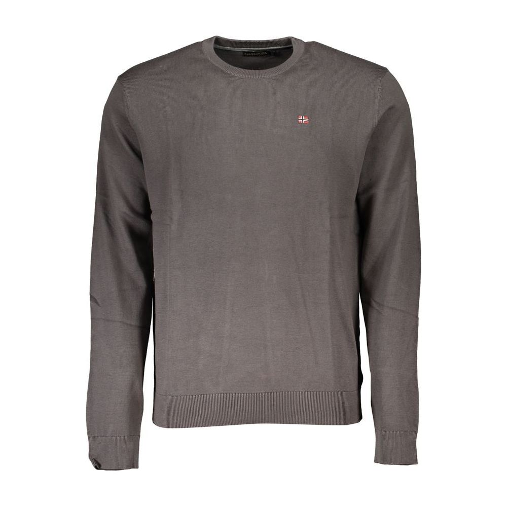 Napapijri Gray Cotton Men Sweater Napapijri